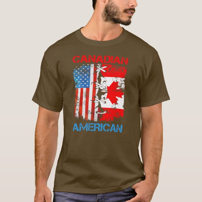 Camiseta Canadense Bandeira Canadá Homens Mulheres  (Frente)