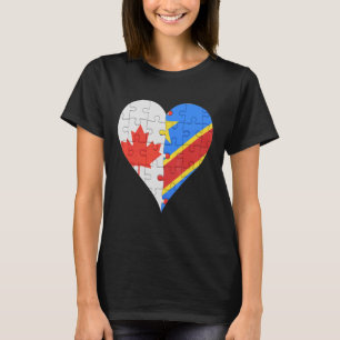 Camiseta canadense congolês Flag Heart