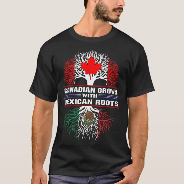 Camiseta Canadense Cresce com Raízes Mexicanas (Frente)