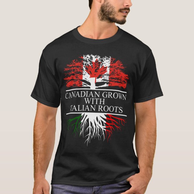 Camiseta Canadense crescido com raízes italianas (Frente)