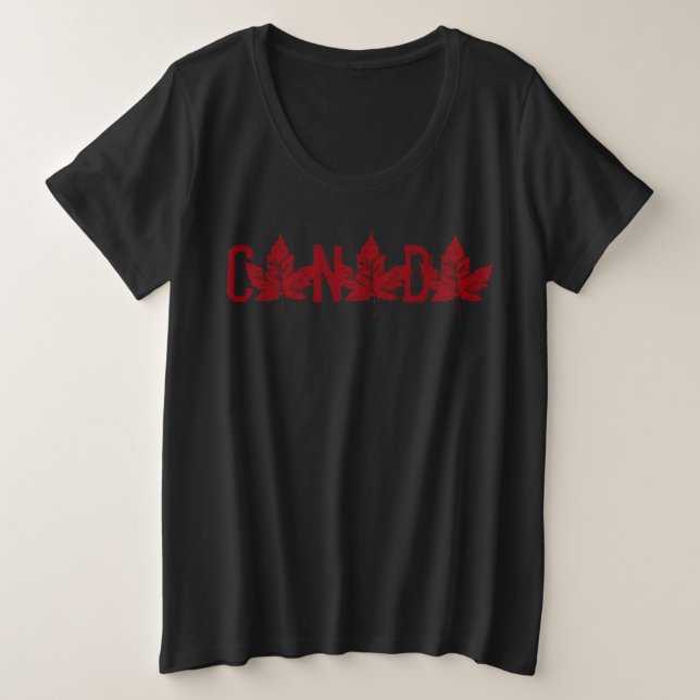 Camiseta canadense de uso feminino e camisetas can (Frente do Design)