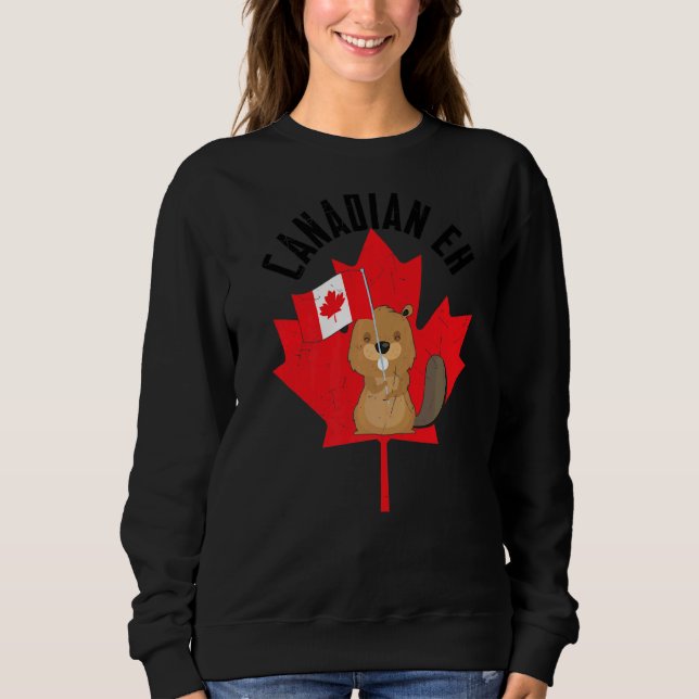 Camiseta Canadense Eh Beaver Maple Leaf Flag Happy Canada D (Frente)