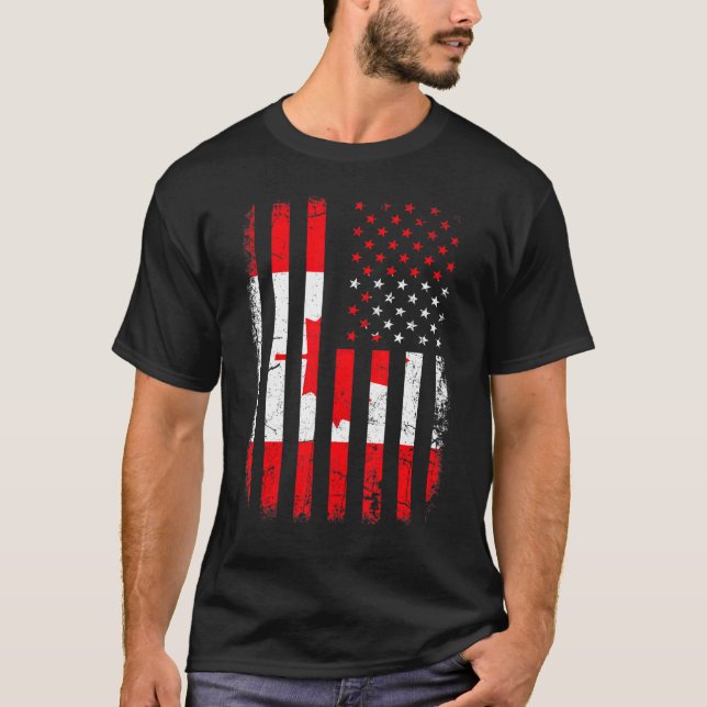 Camiseta Canadense Flag Canadense Roots Canada Ameri (Frente)