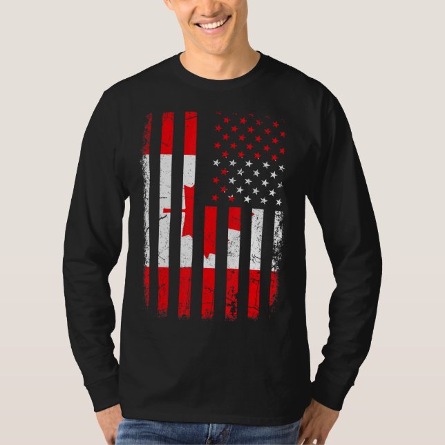 Camiseta Canadense Flag Canadense Roots Canada Ameri (Frente)