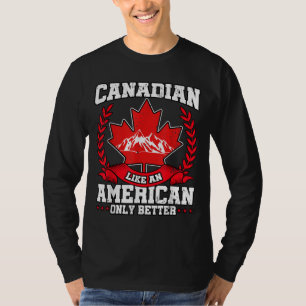 Camiseta Canadense Flag Maple Leaf USA American