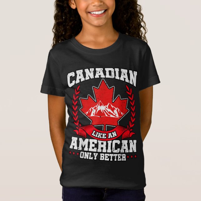 Camiseta Canadense Flag Maple Leaf USA American (Frente)