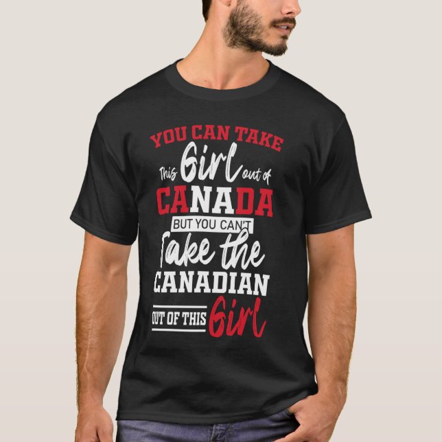 Camiseta Canadense Girl Maple Leaf Canadá (Frente)
