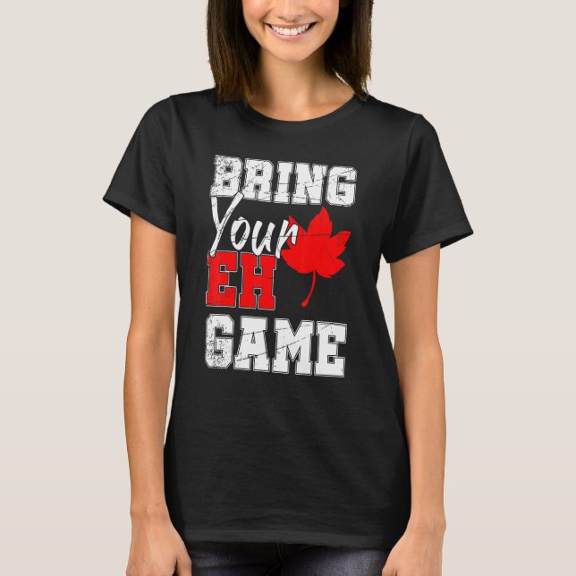Camiseta Canadense Maple Leaf Country Eh Game Canadá (Frente)