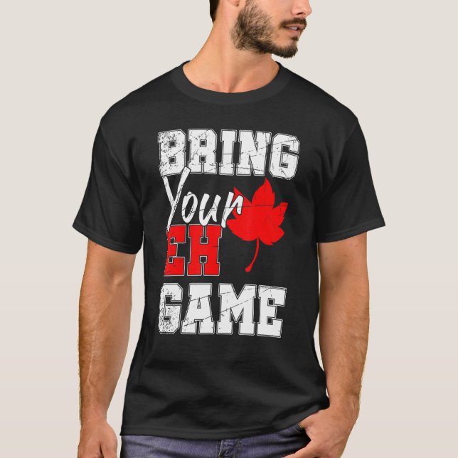 Camiseta Canadense Maple Leaf Country Eh Game Canadá (Frente)