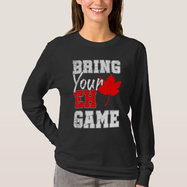 Camiseta Canadense Maple Leaf Country Eh Game Canadá (Frente)