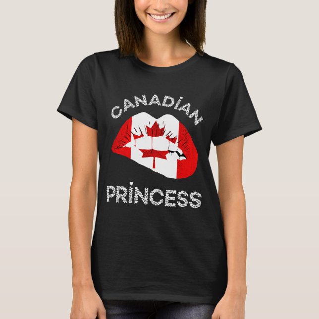 Camiseta Canadense Princess Maple Leaf Canadian Flag Ca (Frente)