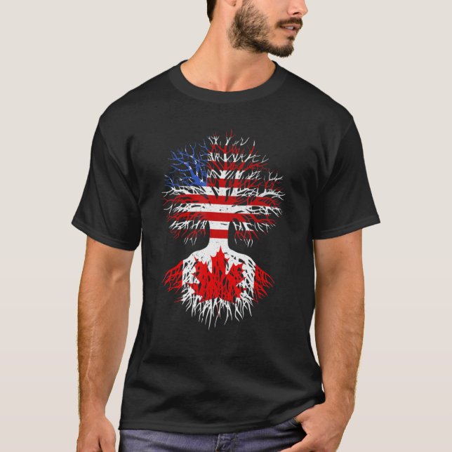 Camiseta Canadense Raízes Americanas Cultivam o Canadá Band (Frente)