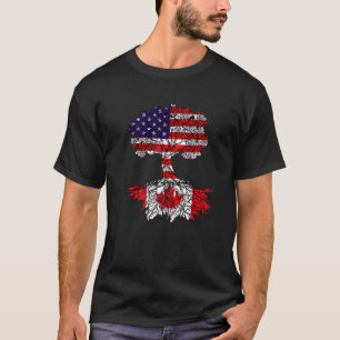 Camiseta Canadense Roots American Groed Pride Love USA Flag