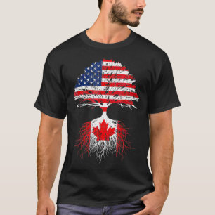 Camiseta Canadense Roots American Grown Canada Flag Tshirt
