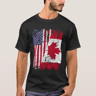 Camiseta Canadense Roots Half American Flag Canadá