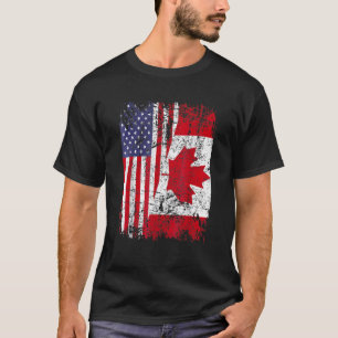 Camiseta Canadense Roots Half American Flag Canadá