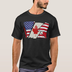 Camiseta Canadense Roots Half American Flag Canadá