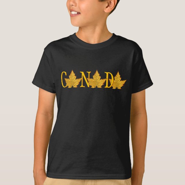 Camiseta canadense Souvenir Varsity Kid do Canadá (Frente)