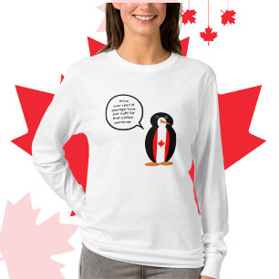 Camiseta Canadense Talking Ms. Penguin Personalizado
