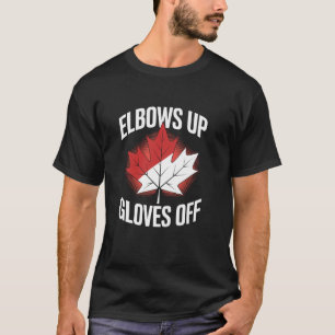 Camiseta Canadenses Apoiam Cotovelos Levantados Luvas Fora 