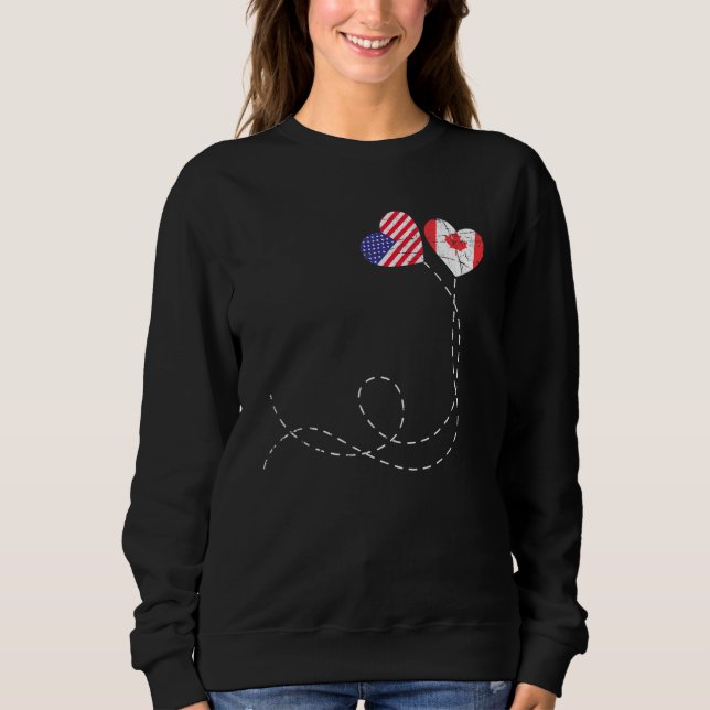 Camiseta Canadian American Flag Hears Us Flag Maple Leaf C (Frente)
