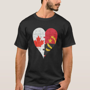 Camiseta Canadian Angolan Flag Heart