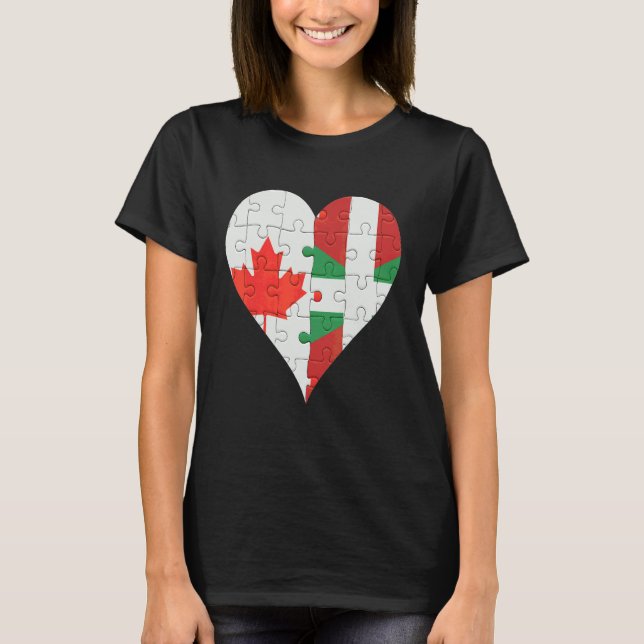 Camiseta Canadian Basque Flag Heart (Frente)