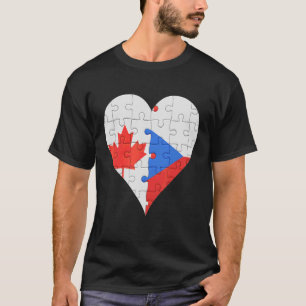 Camiseta Canadian Czech Flag Heart