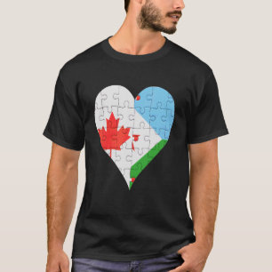 Camiseta Canadian Djiboutian Flag Heart