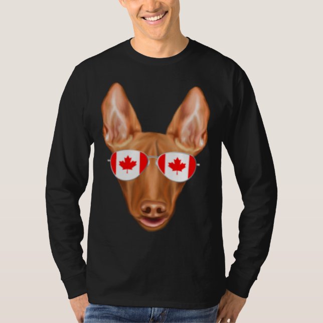 Camiseta Canadian Flag Pharaoh Hound Dog Canada Pocket (Frente)