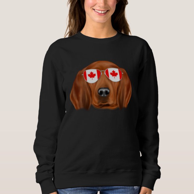 Camiseta Canadian Flag Redbone Coonhound Dog Canada Pocket (Frente)