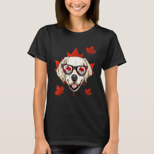 Camiseta Canadian Golden Retriever Folha de Árvore de Bordo