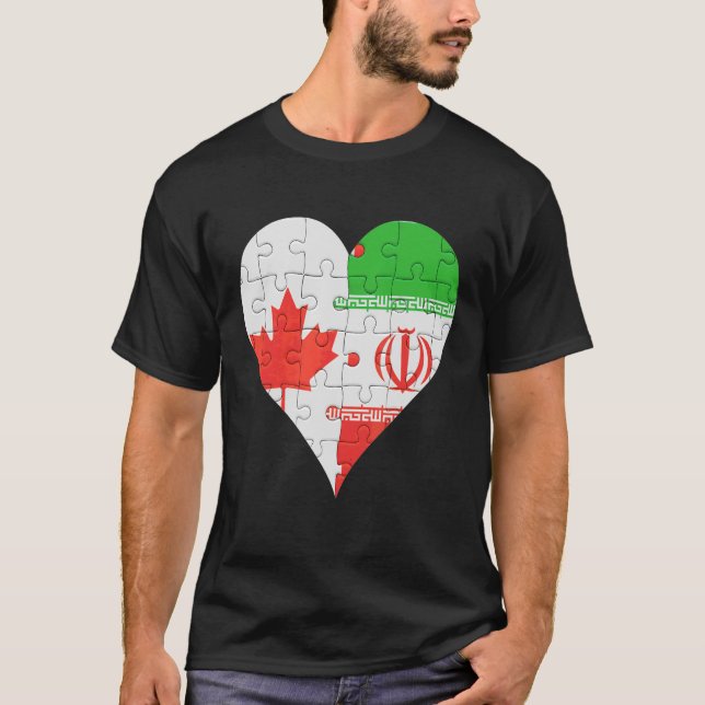 Camiseta Canadian Iranian Flag Heart (Frente)