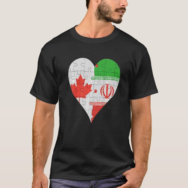 Camiseta Canadian Iranian Flag Heart (Frente)