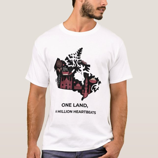 Camiseta Canadian Maple Mosaic Tee: Cultural Unity Design (Frente)