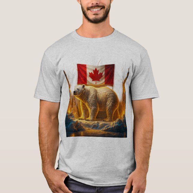 Camiseta "Canadian Pride Polar Bear Tee – Majestic Wilderne (Frente)