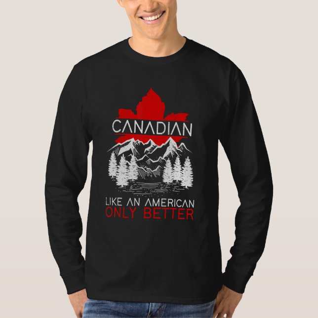 Camiseta Canadiano American Forest Maple Leaf Patriotic Can (Frente)