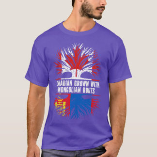 Camiseta Canadiano crescido com a bandeira mongol roots Can