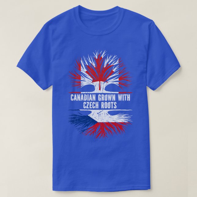 Camiseta Canadiano crescido com bandeira checa Raízes Canad (Frente do Design)