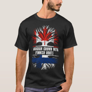 Camiseta Canadiano crescido com bandeira finlandesa raiz ca
