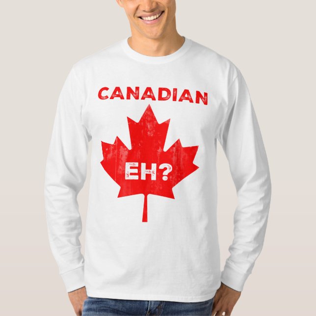 Camiseta Canadiano Eh? Folha de Maple (Frente)