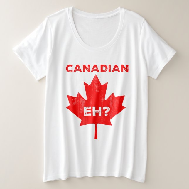 Camiseta Canadiano Eh? Folha de Maple (Frente do Design)