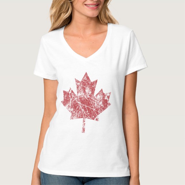 Camiseta Canadiano Maple Leaf Grunge Style CANADA (Frente)