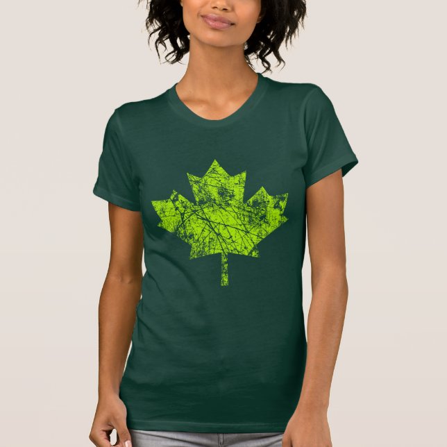 Camiseta Canadiano Maple Leaf Grunge Style CANADA (Frente)