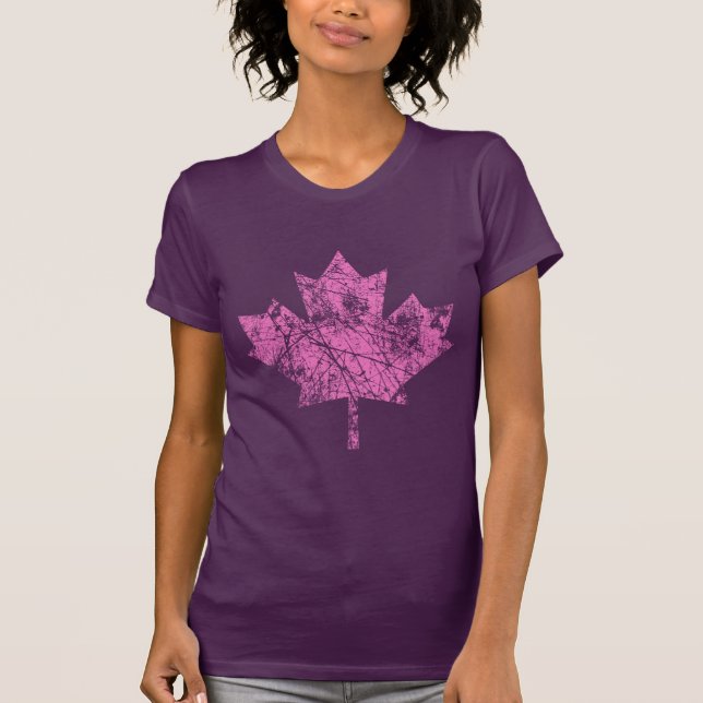 Camiseta Canadiano Maple Leaf Grunge Style CANADA (Frente)