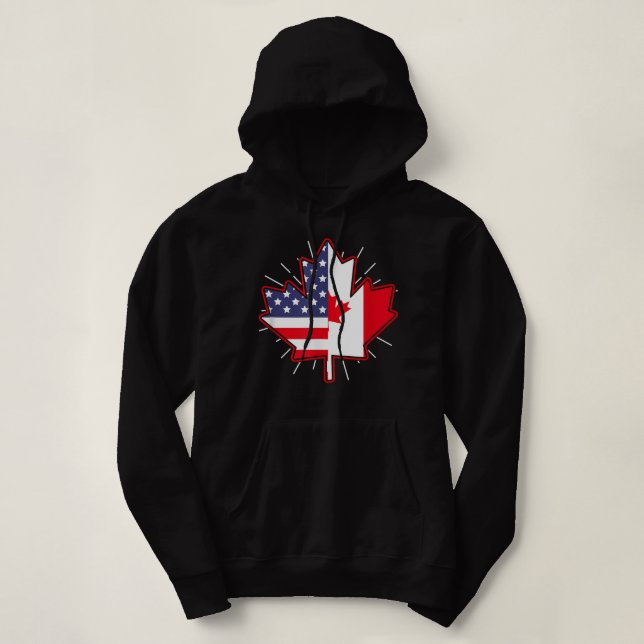 Camiseta Canadiano Maple Leaf USA Flag Canada Day For Men (Frente do Design)
