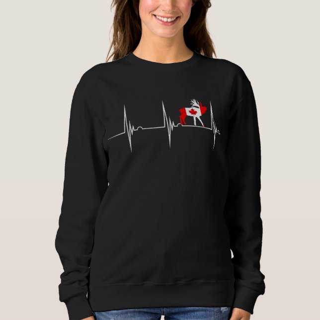 Camiseta Canadiano Moose Heartbeat EKG Pulse Canada Flag C (Frente)