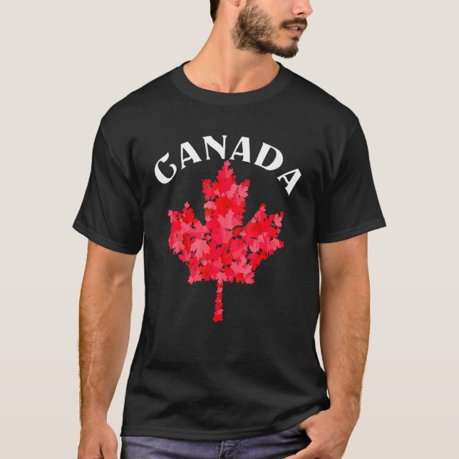 Camiseta Canadiano Orgulho Day Maple Leaf Canada (Frente)