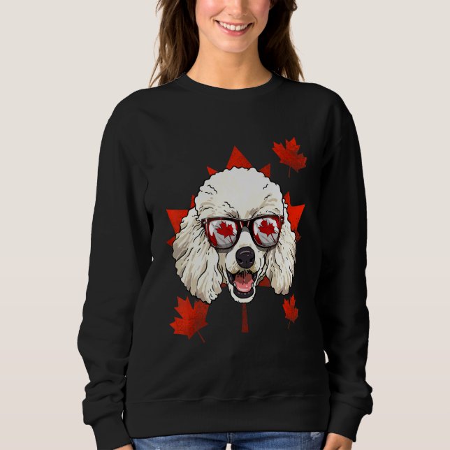 Camiseta Canadiano Poodle Dog Maple Leaf Patriotic Canada F (Frente)