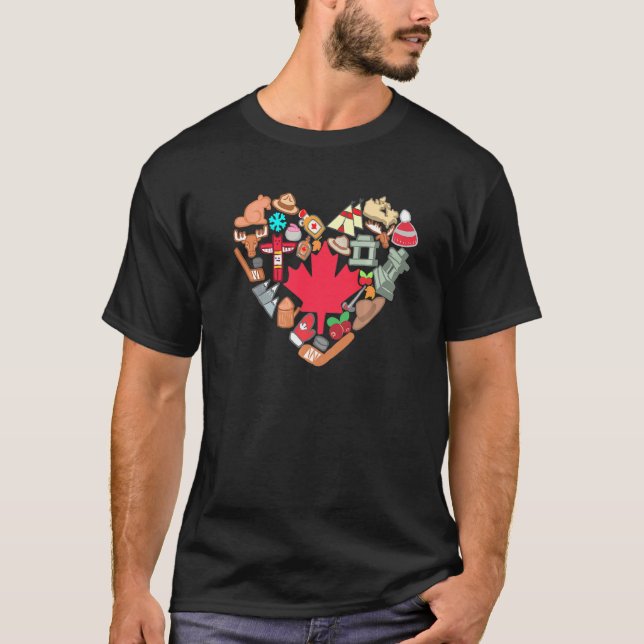 Camiseta Canadiano - Símbolos venosos Canadá Flag Maple Lea (Frente)